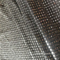 Hot Selling Personalizar lantejoulas de malha sólida malha coreana lurex preto prata com tecido de lantejoulas